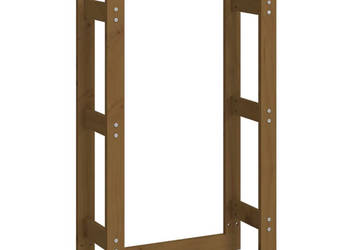 Stojak na drewno opałowe miodowy brąz 60x25x100cm lite sosnowe WM-822415