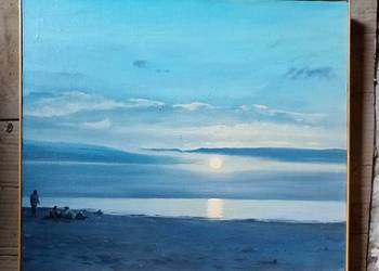 Obraz olejny 50x60 cm. Morze Bałtyckie - plaża Dębki Obraz olejny 50x60 cm. Morze Bałtyckie - plaża Dębki