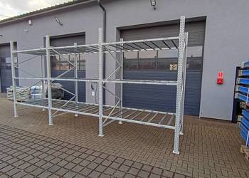 Regał magazynowy półkowy H200cm długi 651cm warsztat garaż hala sklep