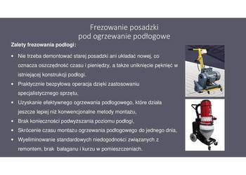 Frezowanie posadzki pod ogrzewanie podłogowe