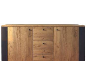 WOOD komoda 2d dąb craft złoty