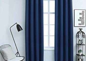 vidaXL Zasłony zaciemniające z metalowymi kółkami, 2 szt., niebi(sku134452)