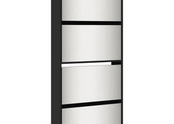 Szafka na buty z lustrem 4 poziomy czarna 63x17x134 cm WM-3228274