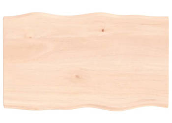 Blat stołu 100x60x2 cm surowy lity dąb z naturalną krawędzią WM-363887