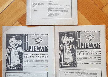 Śpiewak Miesięcznik Muzyczny  - 3 numery