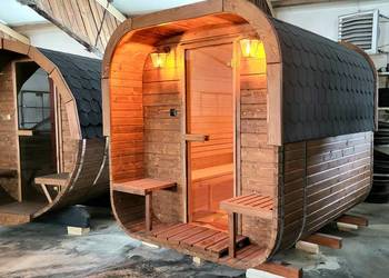 Sauna ogrodowa Kostka. Okazja. Dostępna od ręki