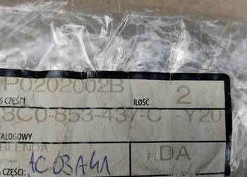 3C0853437C Y20 Zaślepka blenda AIRBAG szary poduszki słupka VW Passat