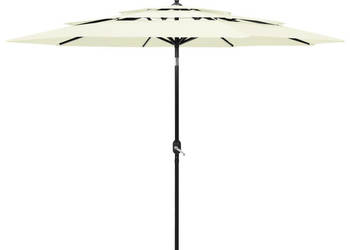 3-poziomowy parasol na aluminiowym słupku piaskowy 3 m WM-313868