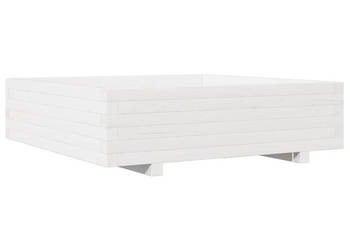Donica ogrodowa biała 90x90x265 cm lite drewno sosnowe WM-847314