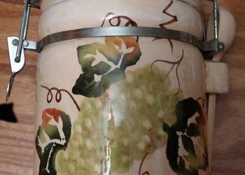 Duży ceramiczny słoik typu wek z klipsem łyżka winogrona wysyłka