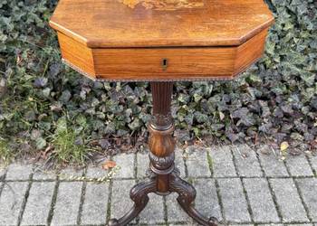 -ARTexpert- Stolik niciak Ludwik do renowacji intarsja retro vintage