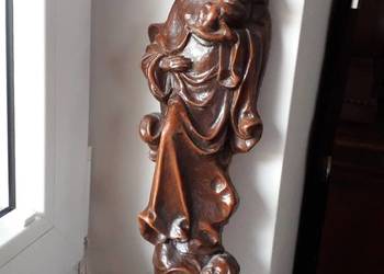 Figura matki Bożej z Dzieciątkiem Jezus płaskorzeźba z wosku
