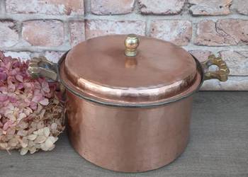 Miedziany garnek z pokrywką poj. 3 litry