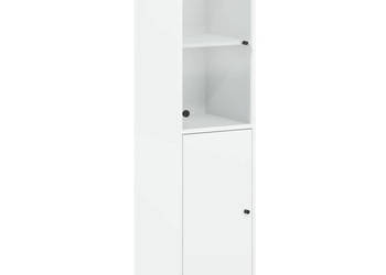 Szafka ze szklanymi drzwiami biała 35x37x142 cm WM-836441
