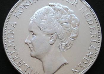 HOLANDIA 2 1/2 GULDENA 1932 - królowa WILHELMINA - SREBRO