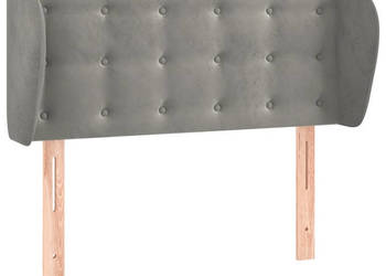 Zagłówek uszak jasnoszary 93x23x78/88 cm aksamitny WM-3117614