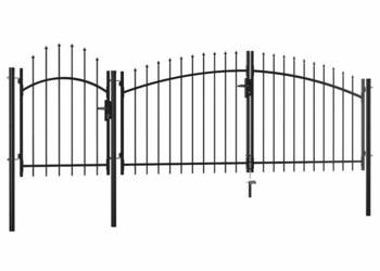 vidaXL Brama ogrodzeniowa, stalowa, 1,5 x 4 m, czarna(SKU:144362)