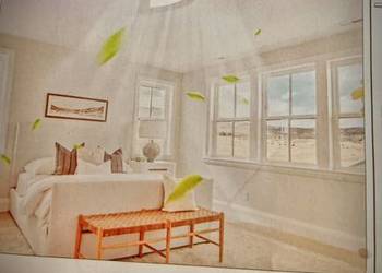 Nowoczesny plafon LED Kwiat Lotosu z wiatrakiem Biała ,tryb zimowy