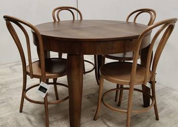 art Deco stół okrągły orzech rozkładany do salonu design vintage