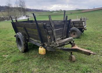 Przyczepa dwukolówka wóz masywna jednoosiową