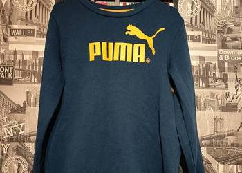 Granatowa Bluza Bawełniana Puma Logo Streetwear Longsleeve S