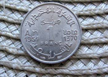 Maroko Francuskie 1 Frank 1951r