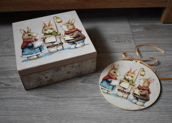 szkatułka rekodzieło decoupage