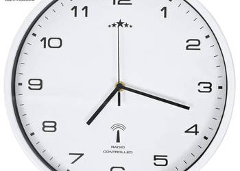 Sterowany radiowo zegar z mechanizmem kwarcowym 31 cm biały WM-50616