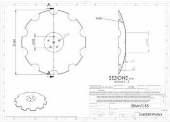 Talerz 560 pod piastę 5-otworową, grubość 6 mm D560DBP5FS6R63A