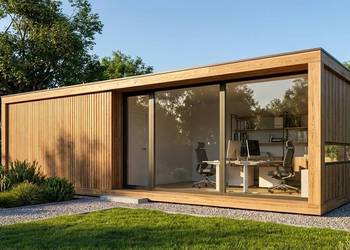 Nowoczesne Biuro drewniane 6x4 m