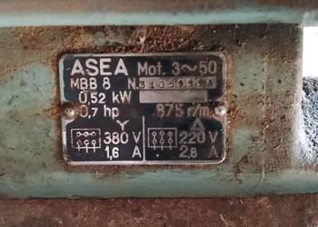 Silnik elektryczny ASEA MBB 8 – 0,52 kW, 875 rpm, trójfazowy
