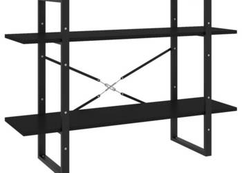 2-poziomowy regał na książki czarny 100x30x70 cm WM-806468