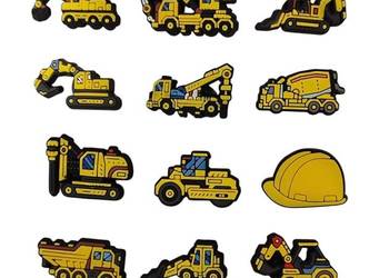 Przypinki do butów typu crocs charms piny koparki podjazdy budowlane 12 szt