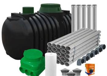 EKOLOGICZNA OCZYSZCZALNIA ŚCIEKÓW 3000L Z DRENAŻEM DLA 6 OSÓB + BAKTERIE