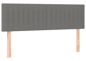 Zagłówek do łóżka z LED ciemnoszary 144x5x78/88 cm tkanina WM-3121849