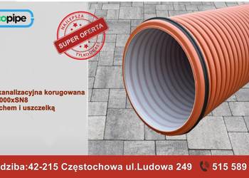 Rura kanalizacyjna fi600 przepustowa karbowana mostkowa dwuścienna