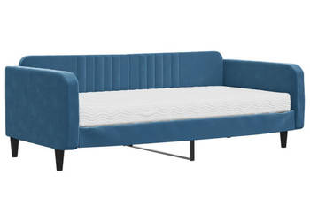 Sofa z materacem do spania niebieska aksamit 100x200 cm WM-3197045