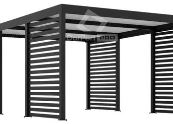 CarPort PREMIUM - wiata samochodowa 4x5 - antracyt - zabudowa  CP104