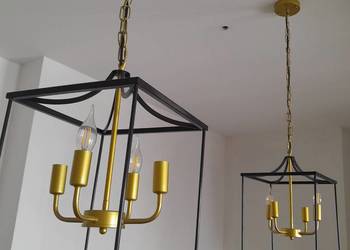 Dwie lampy żyrandolowe rustykalne