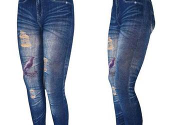Legginsy imitacja jeansu z prawdziwymi dziurami