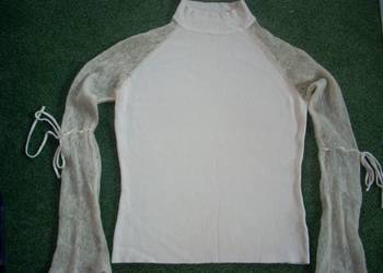 Kremowy sweterek Ażurowe Rękawy j Nowy 36 S Kremowy sweterek Ażurowe Rękawy j Nowy 36 S