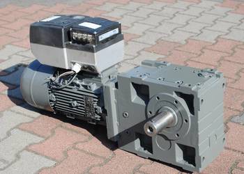 Motoreduktor 4kw. 0-28,9obr. z hamulcem. FALOWNIK