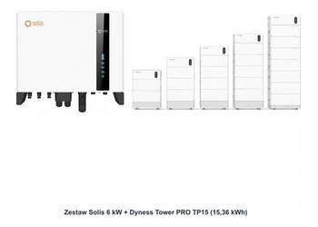 Zestaw Solis 6 kW + Dyness Tower PRO TP15 15,36 kWh