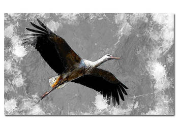 obraz xxl BOCIAN 5 - 120x70cm na płótnie ptak