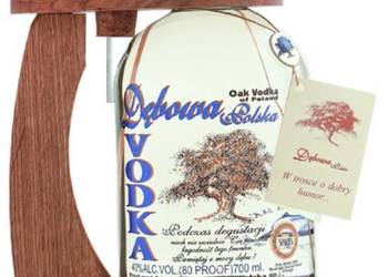 Zestaw kolekcjonerski Butelka 700ml DĘBOWA Polska z uchem stelażem lejkiem