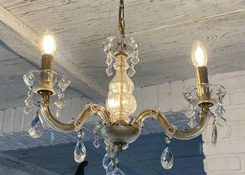 Francuski kryształowy Żyrandol nr. 16 Francja, 3-ram Vintage lampa wisząca