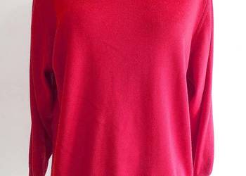 Sweter Wełniany 60% Wełna Fine Merino Pulower Crew Neck Czerwony L