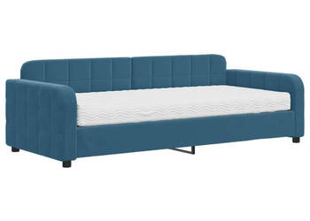 Sofa z materacem do spania niebieska aksamit 90x200 cm WM-3196904