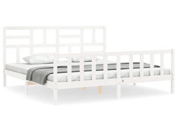 Łóżko bez materaca białe lite drewno sosnowe 200x200 cm WM-3193097