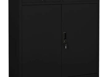 Szafka biurowa czarna 90x40x102 cm stalowa WM-336411